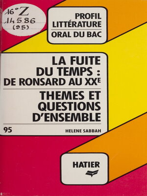 cover image of La fuite du temps